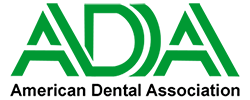 The image shows a logo with the letters  ADA  prominently displayed in capitalized, bold, white font against a dark background. The letters are stylized and appear to be part of a larger graphic element.